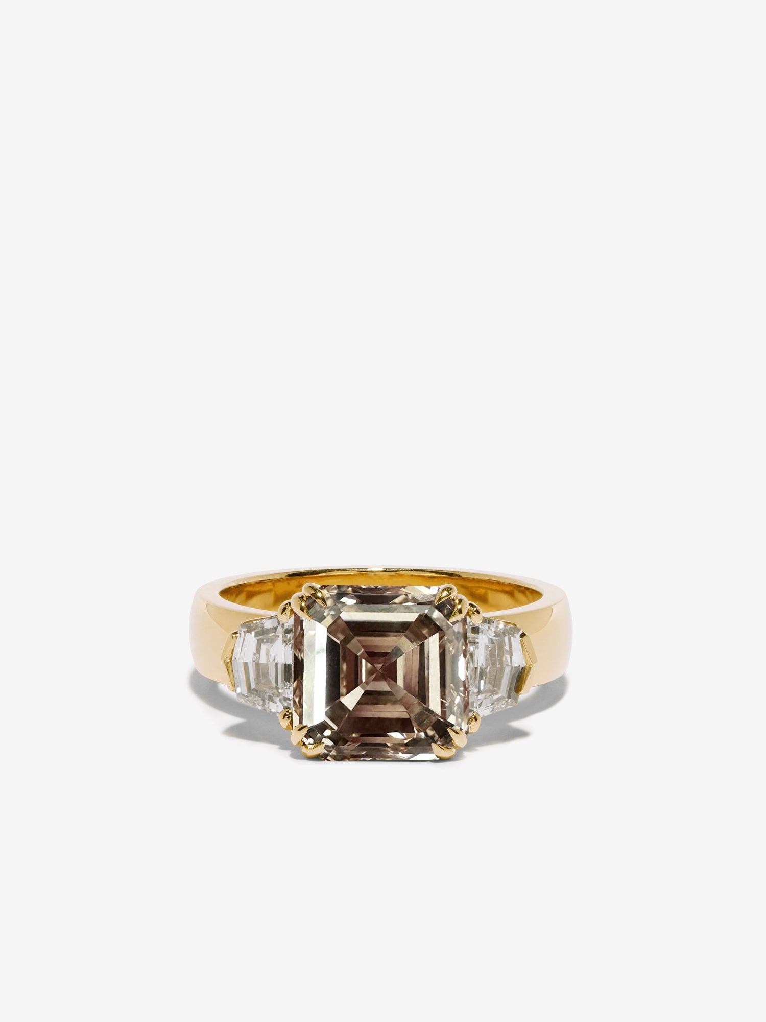 Champagne Asscher & Epaulette Diamond Ring – AZLEE Jewelry