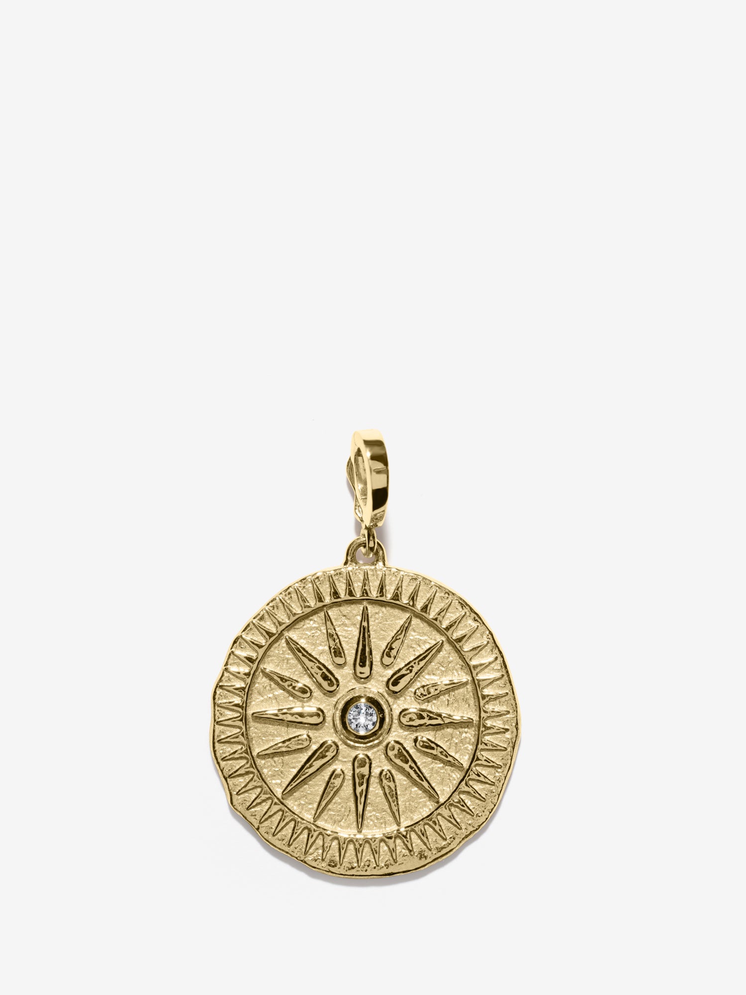 Sunburst Large Diamond Coin Charm