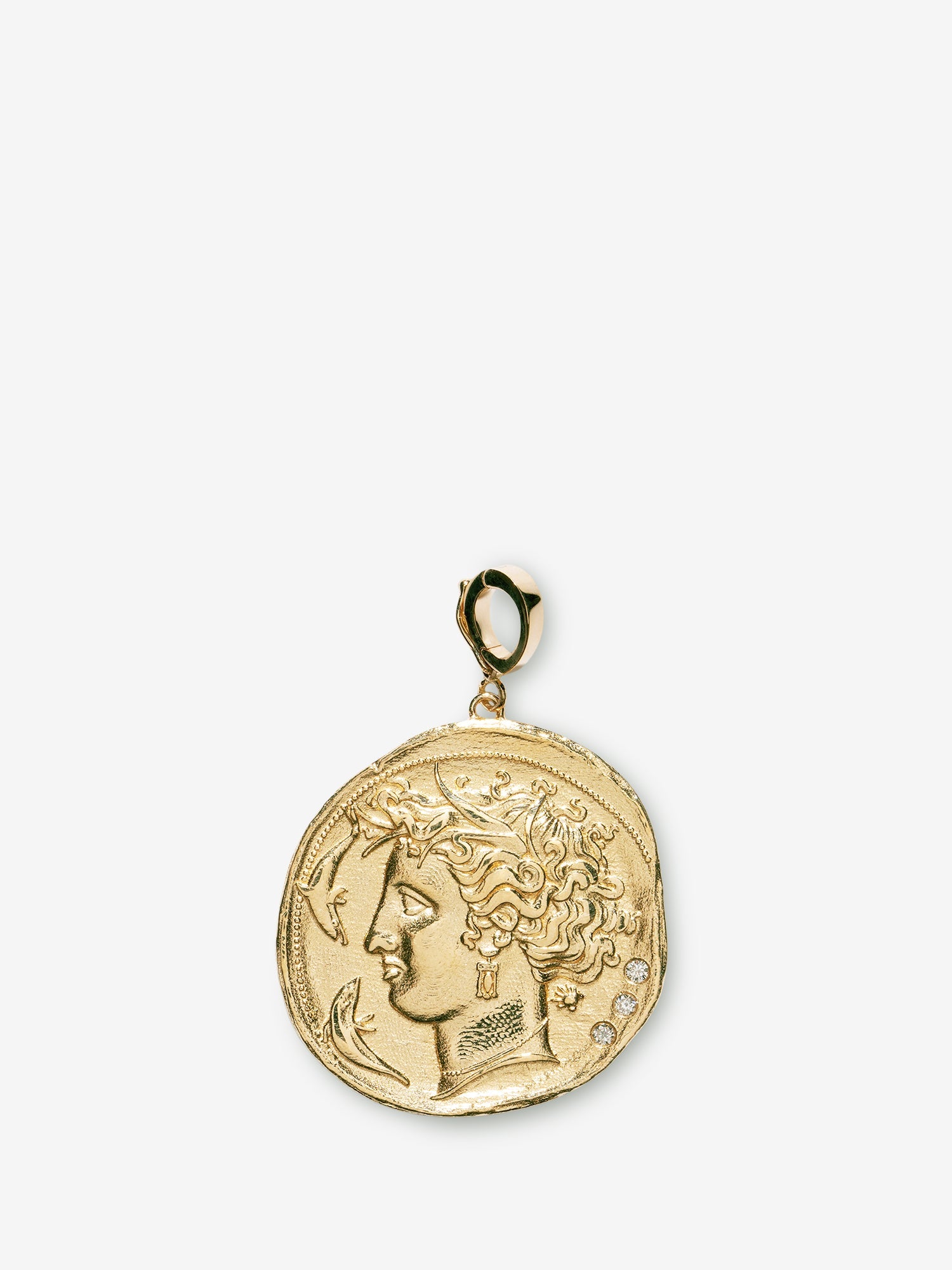 AZLEE　DIAMONDS BAR GODDESS COIN18K Goddess Large Diamond Coin Charm – AZLEE Jewelry