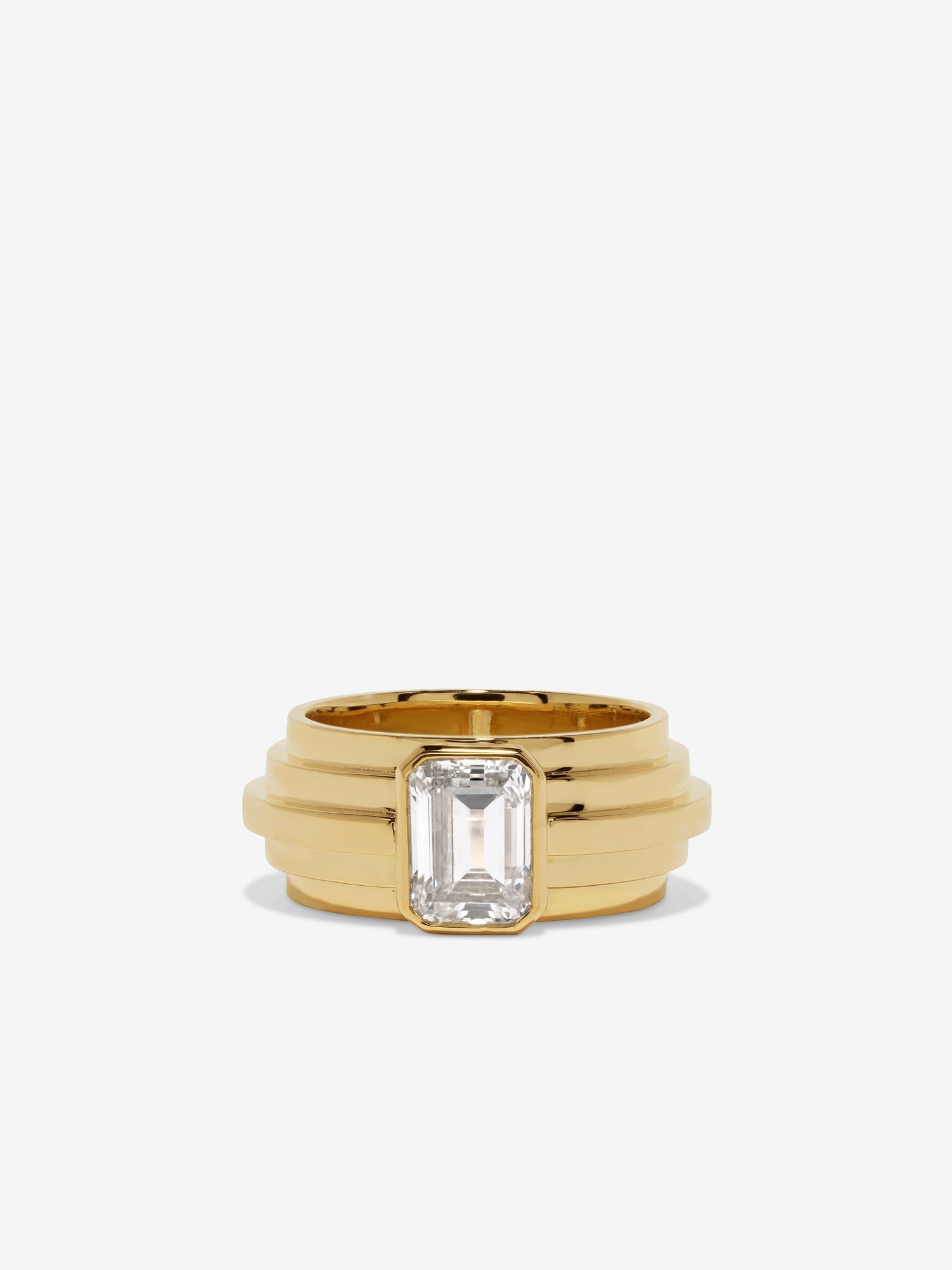 Custom 5-Tier Staircase Emerald Cut Diamond Ring