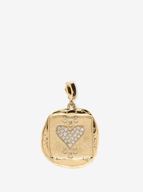 Amour Pavé Diamond Heart Large Coin