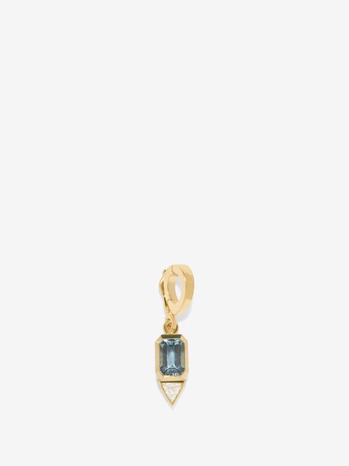 Aquamarine and Trillion Small Diamond Charm, March