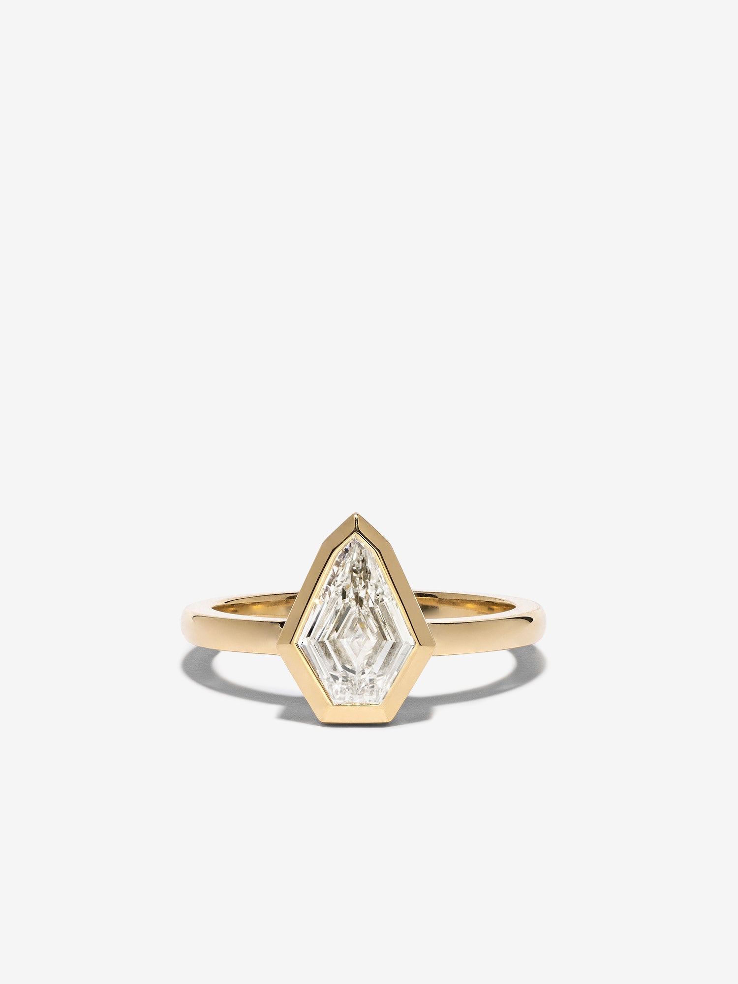 Bezel Set Shield Diamond Engagement Ring – AZLEE Jewelry