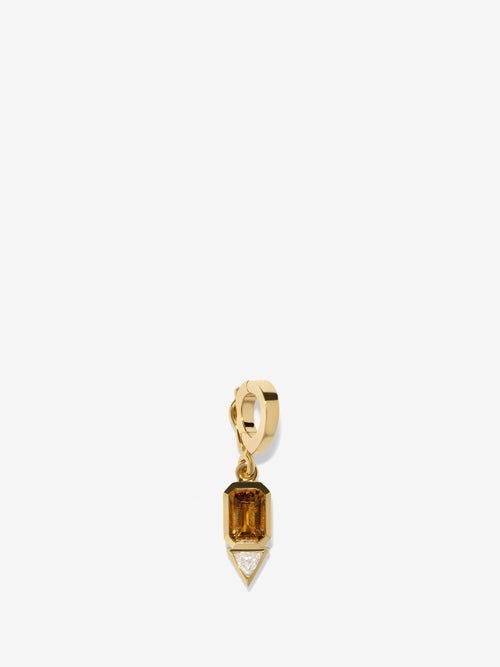 Citrine and Trillion Small Diamond Charm, November