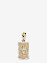 Elongated Hexagon Medium Pave Diamond Relic Coin