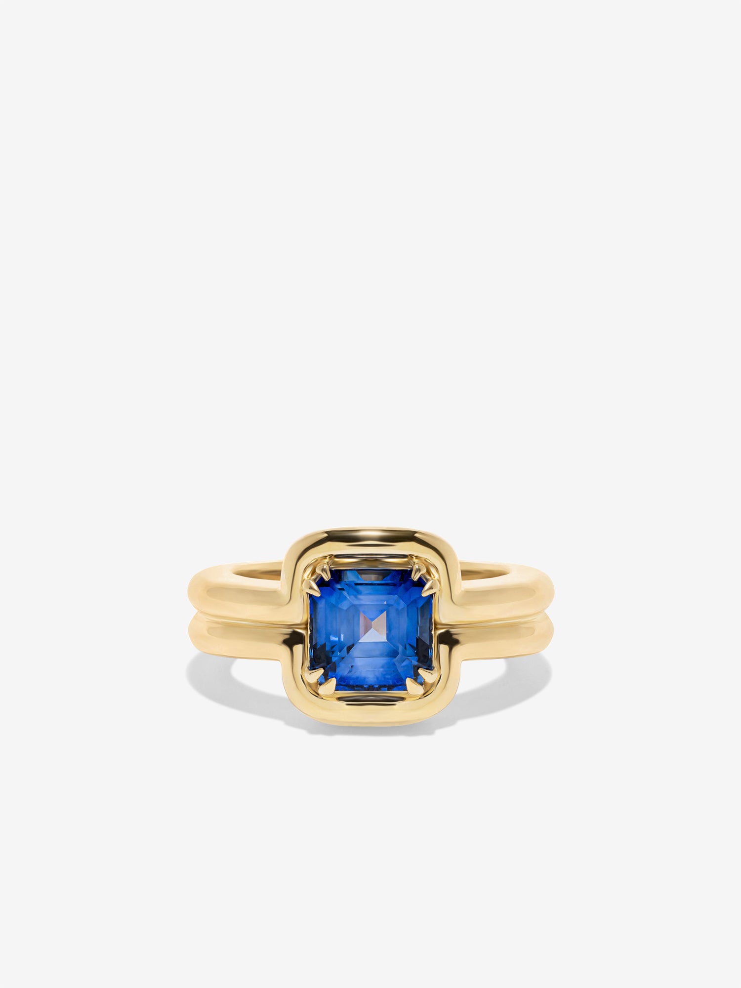Contour Asscher-Cut Sapphire Ring