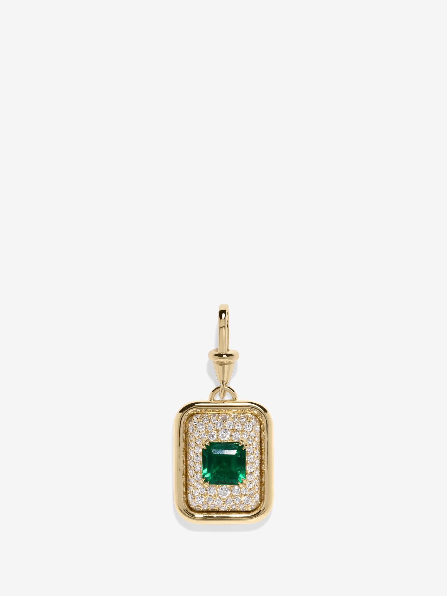 Contour Asscher Emerald & Diamond Charm