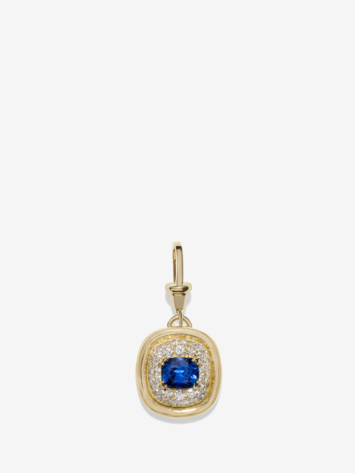 Contour Cushion Sapphire & Diamond Charm