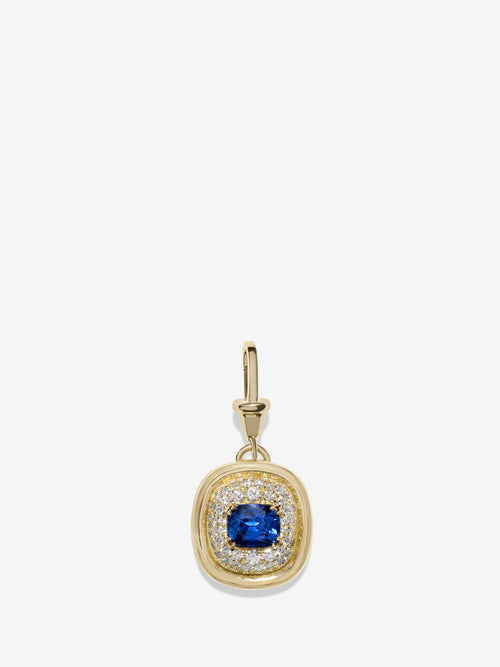 Contour Cushion Sapphire & Diamond Charm