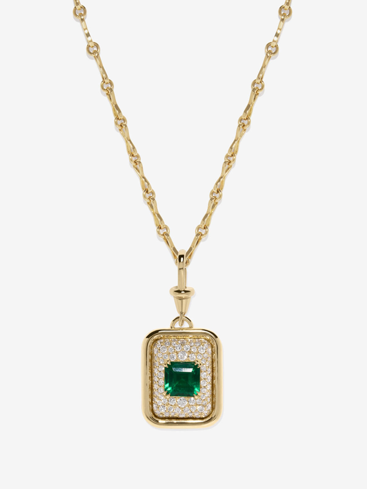 Contour Asscher Emerald & Diamond Necklace