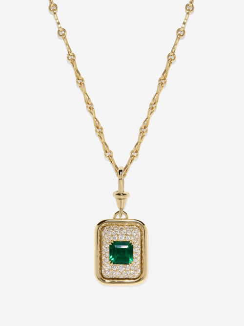 Contour Asscher Emerald & Diamond Necklace