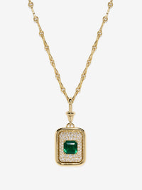 Contour Asscher Emerald & Diamond Necklace
