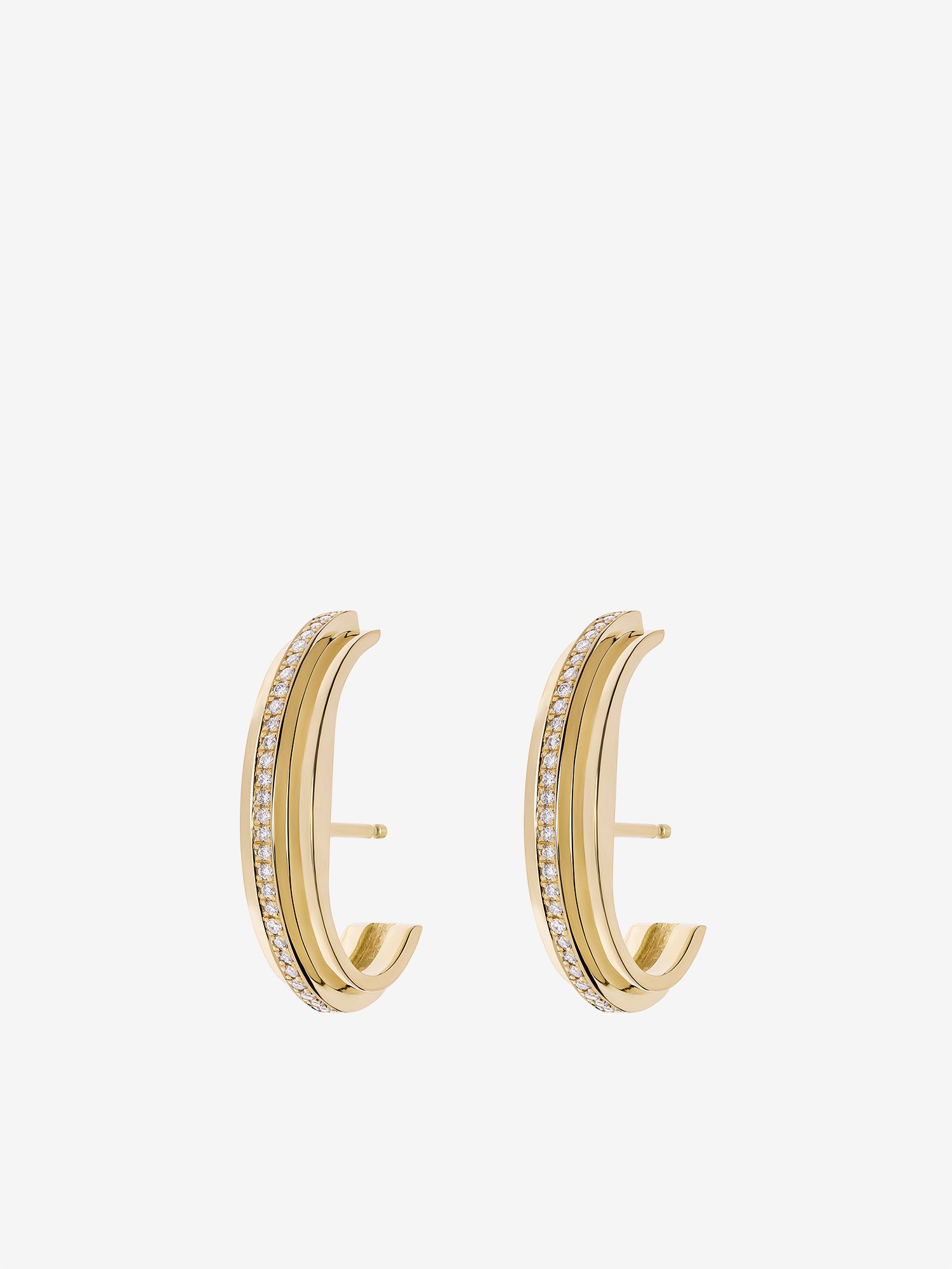 Staircase Center Pave Cuffed Stud