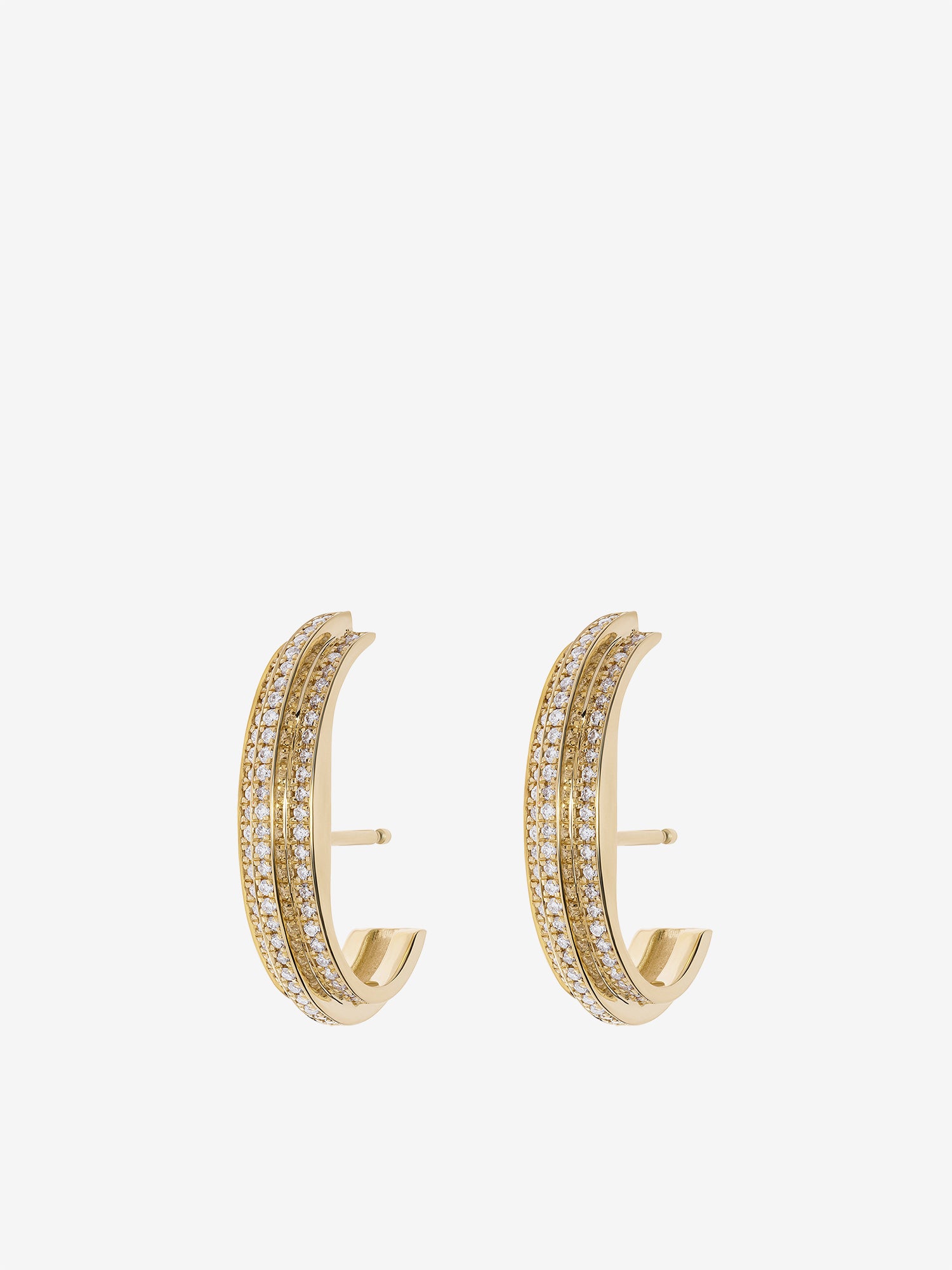 Staircase Full Pave Cuffed Stud