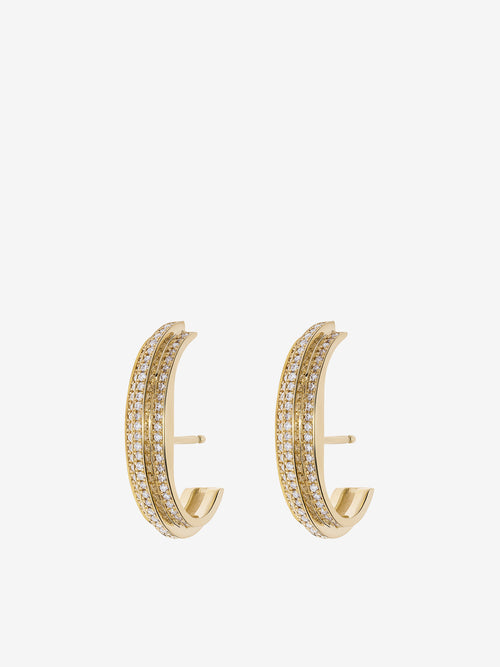 Staircase Full Pave Cuffed Stud