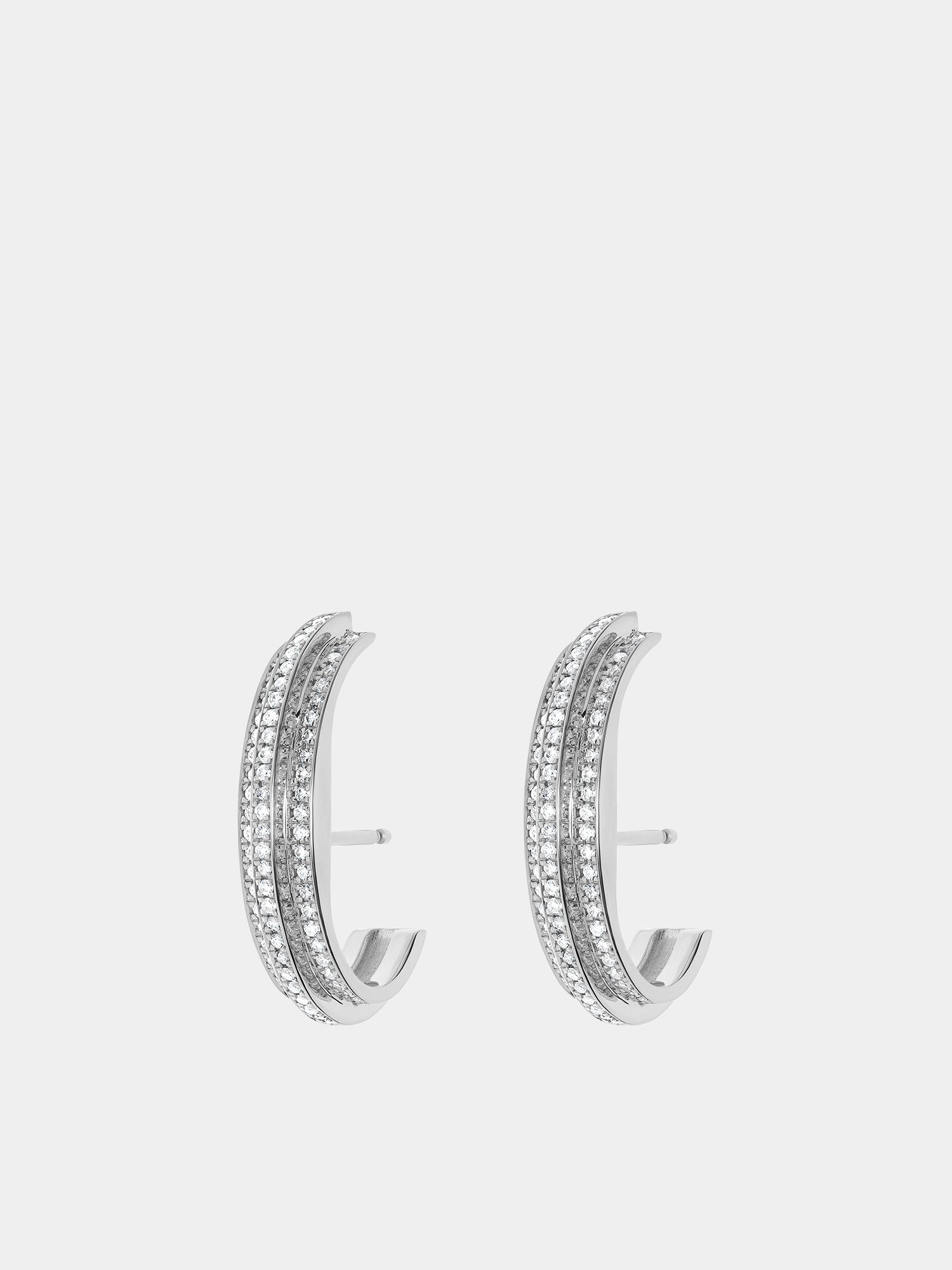 Staircase Full Pave Cuffed Stud