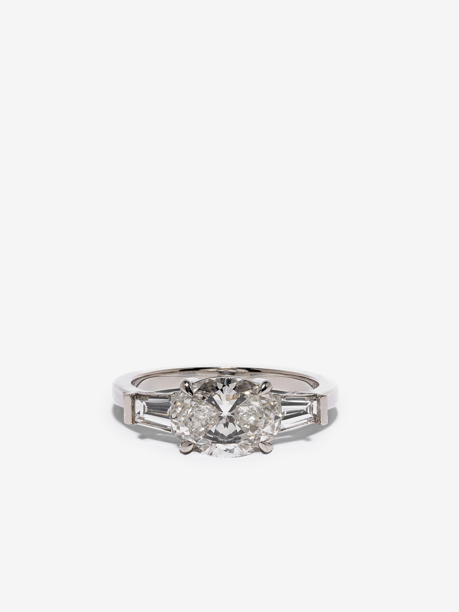 Oval Tapered Baguette Engagement Ring