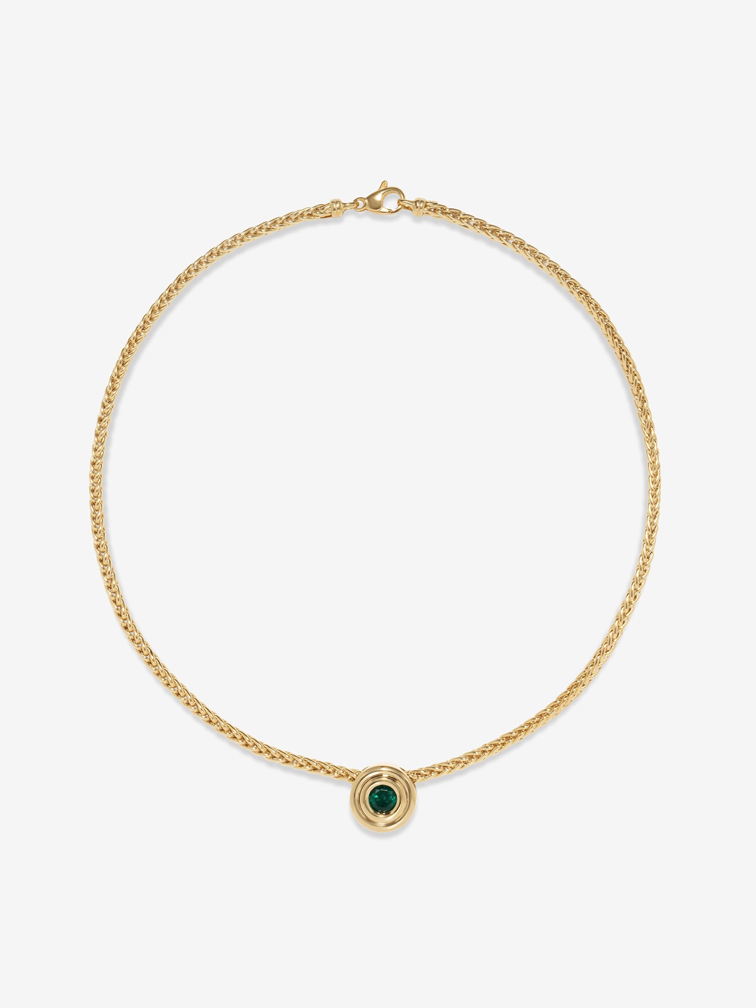 ĀZLEE x Gemfields Contour Staircase Emerald Woven Necklace