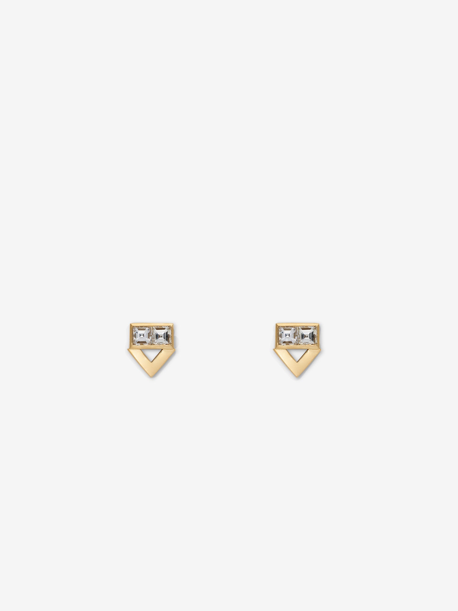 Deco Chevron Diamond Studs