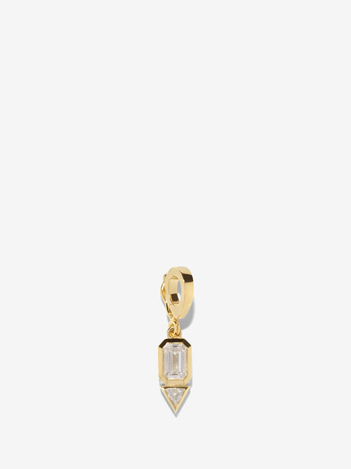 Diamond and Trillion Small Diamond Charm, April