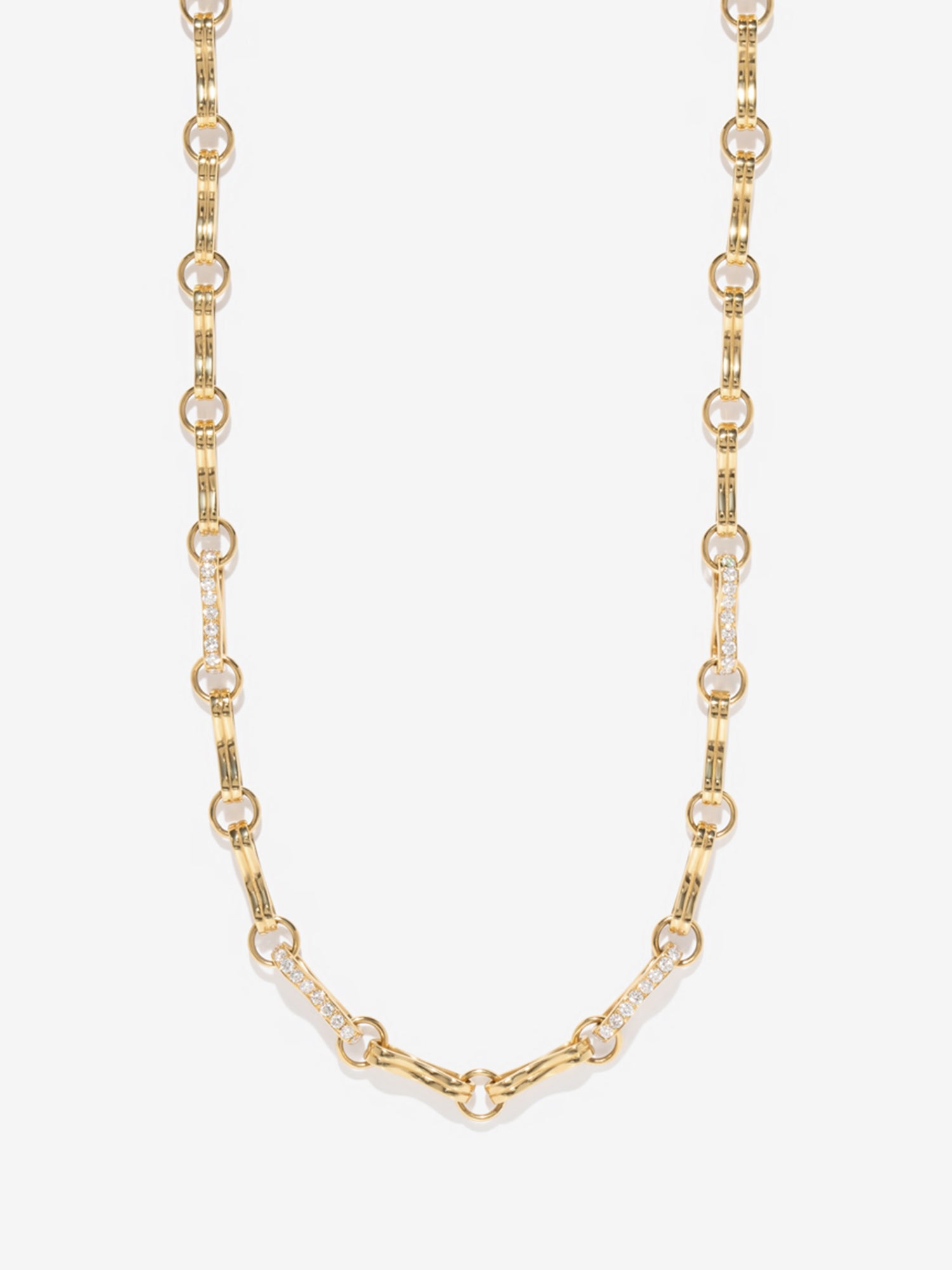 Large Motif Double Link Chain with Diamond Links – AZLEE Jewelry