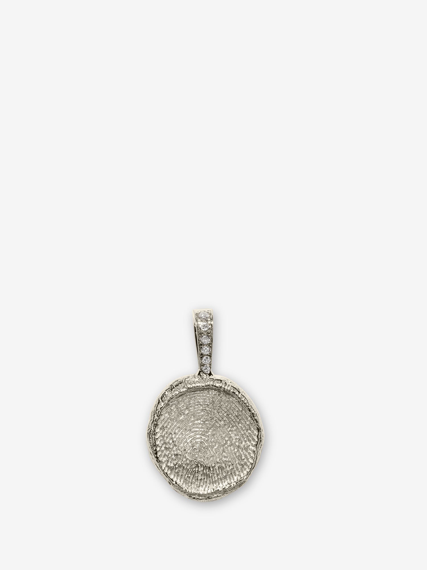 Custom Fingerprint Coin White Gold