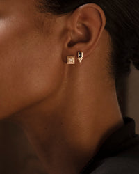 Staircase Carre Diamond Studs view 2
