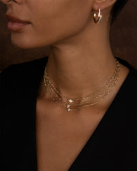 Bullet Diamond Motif Chain Necklace view 2