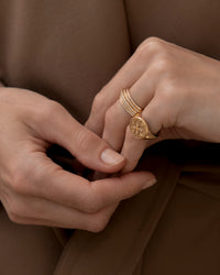 Compass Signet Coin Ring view 2