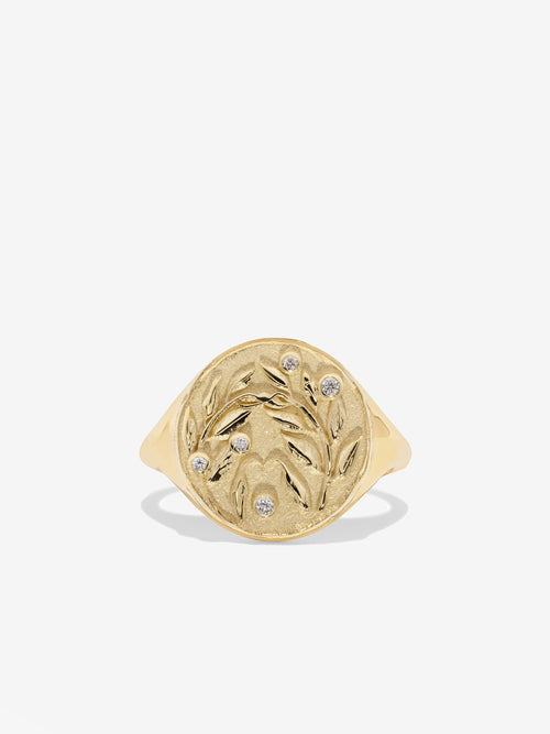 Olive Branch Signet Ring