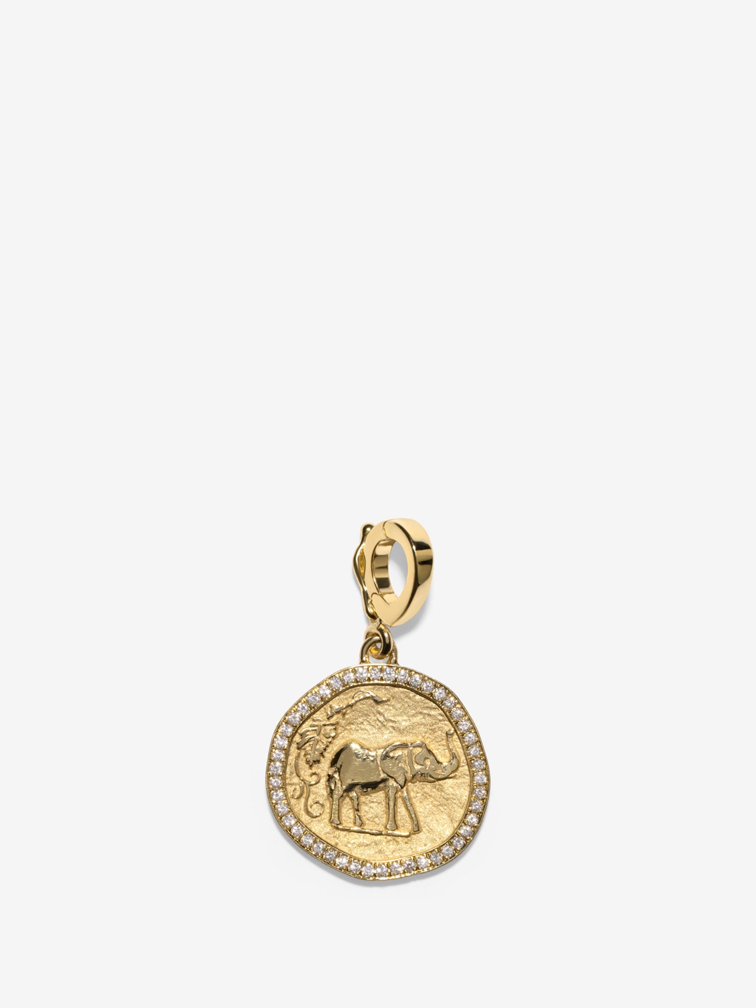 Elefante Small Pave Coin – AZLEE Jewelry