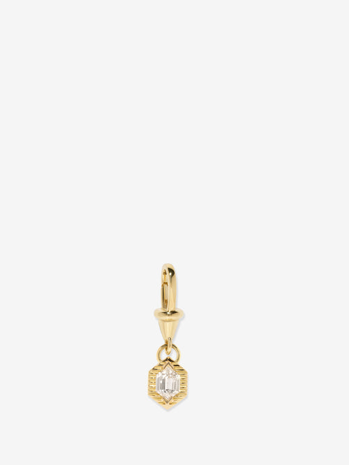 Escalier .50ct Elongated Hexagon Diamond Charm