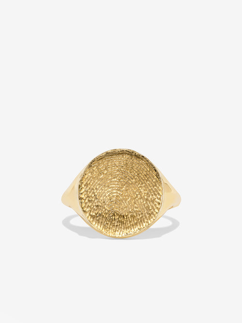 Fingerprint Pave Diamond Signet Ring