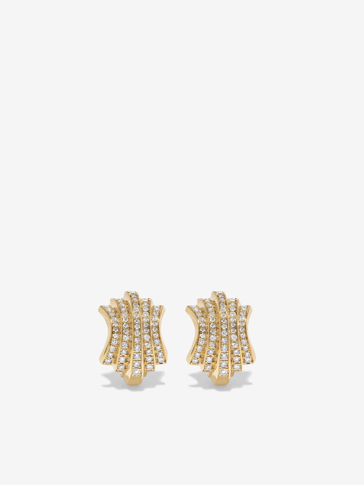 Fluid Staircase Full Diamond Earrings, Small