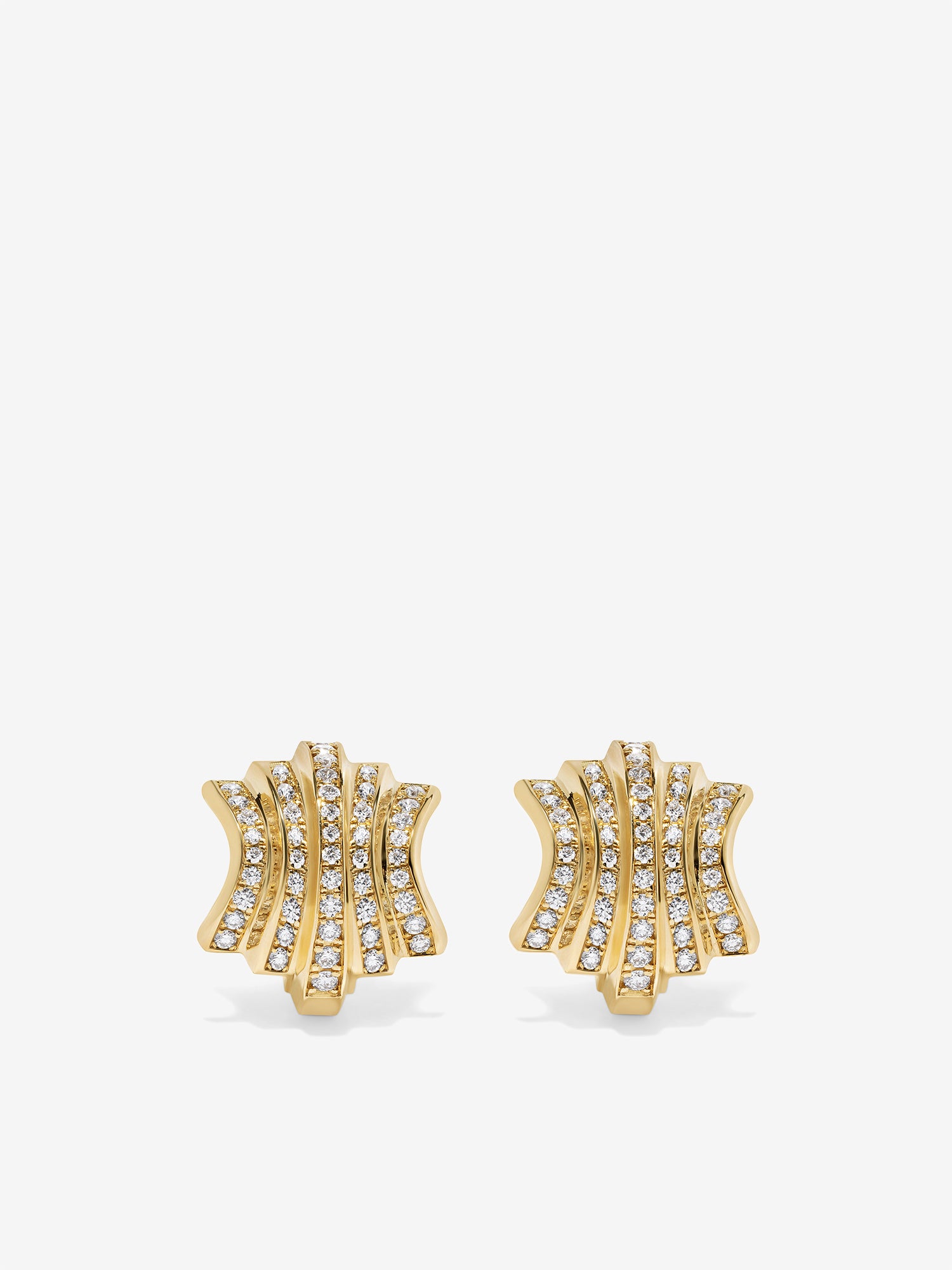 Fluid Staircase Full Diamond Earrings, Large
