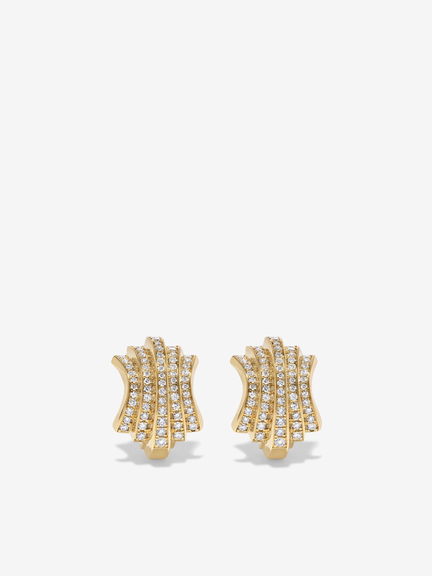 Fluid Staircase Full Diamond Earrings, Large