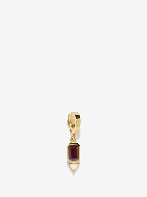 Garnet and Trillion Small Diamond Charm, January