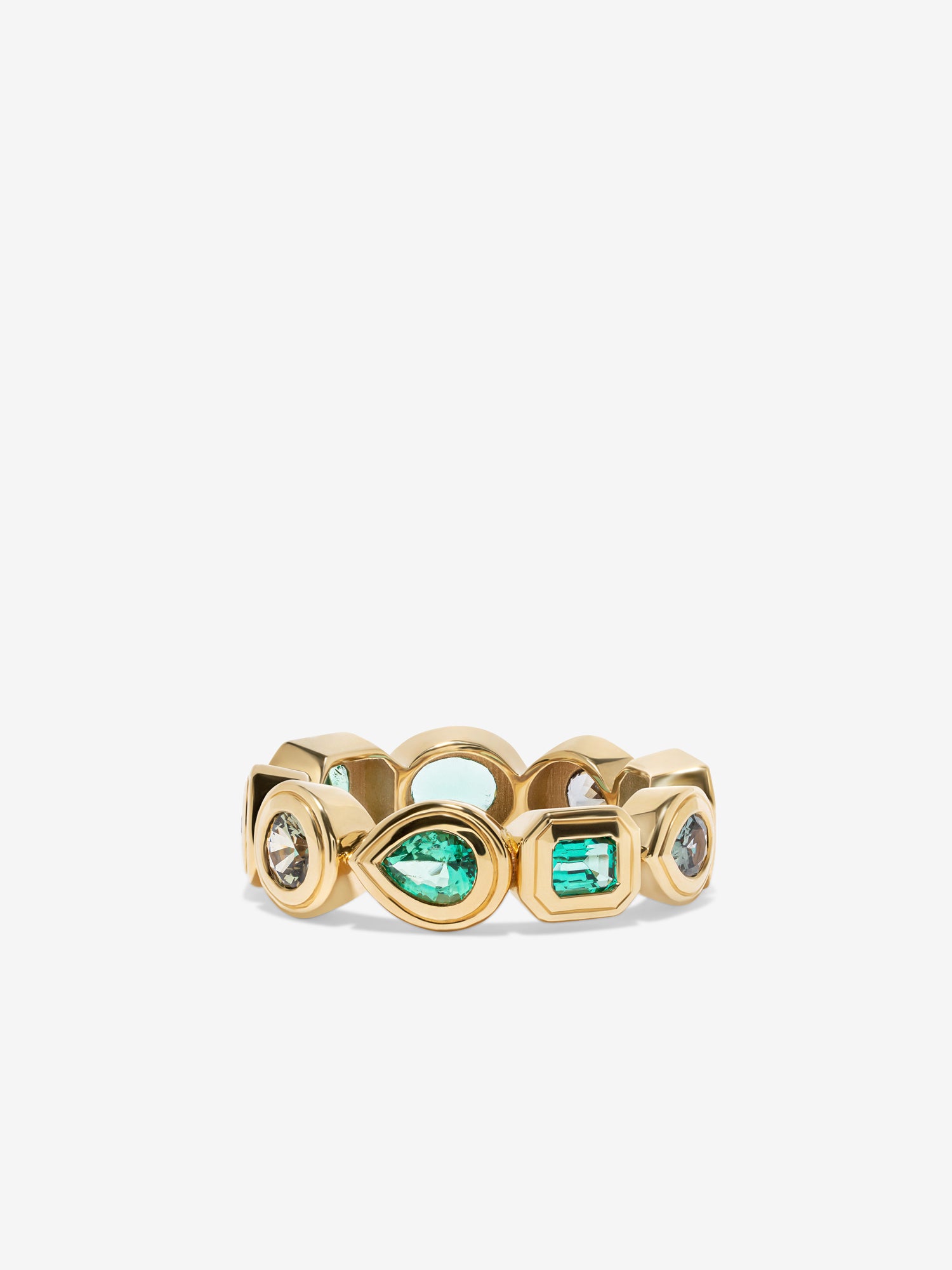 Gradient Emerald & Sapphire Band