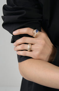Contour Cushion Sapphire Ring view 2