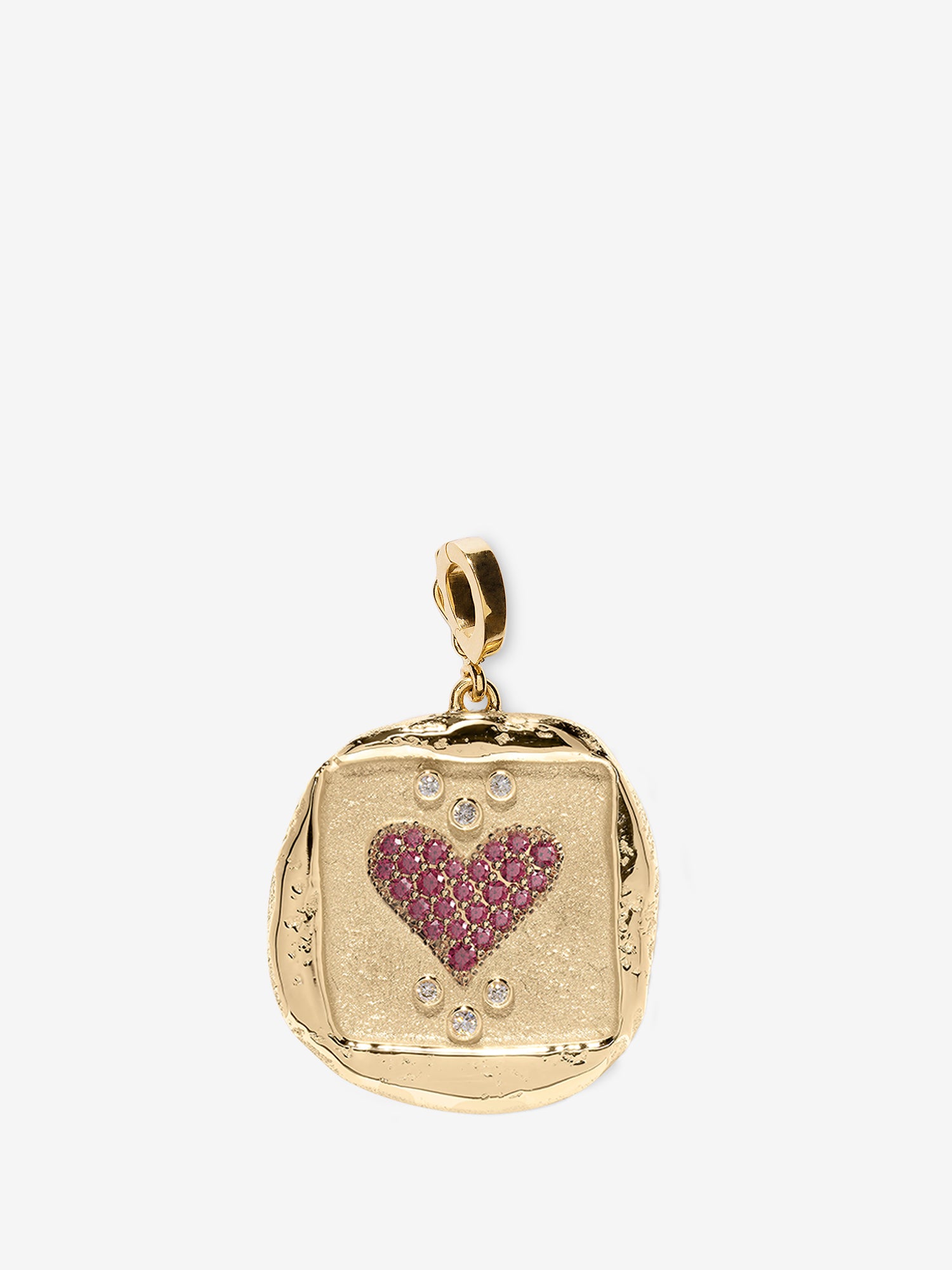 Amour Pavé Ruby Heart Large Coin