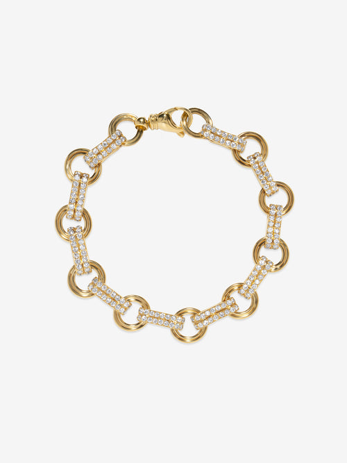 Robust Motif Bracelet with Full Diamonds, One Sided