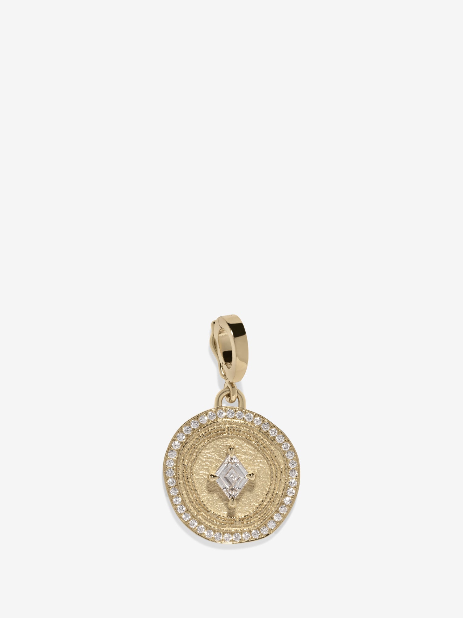 Lozenge Small Pave Diamond Coin