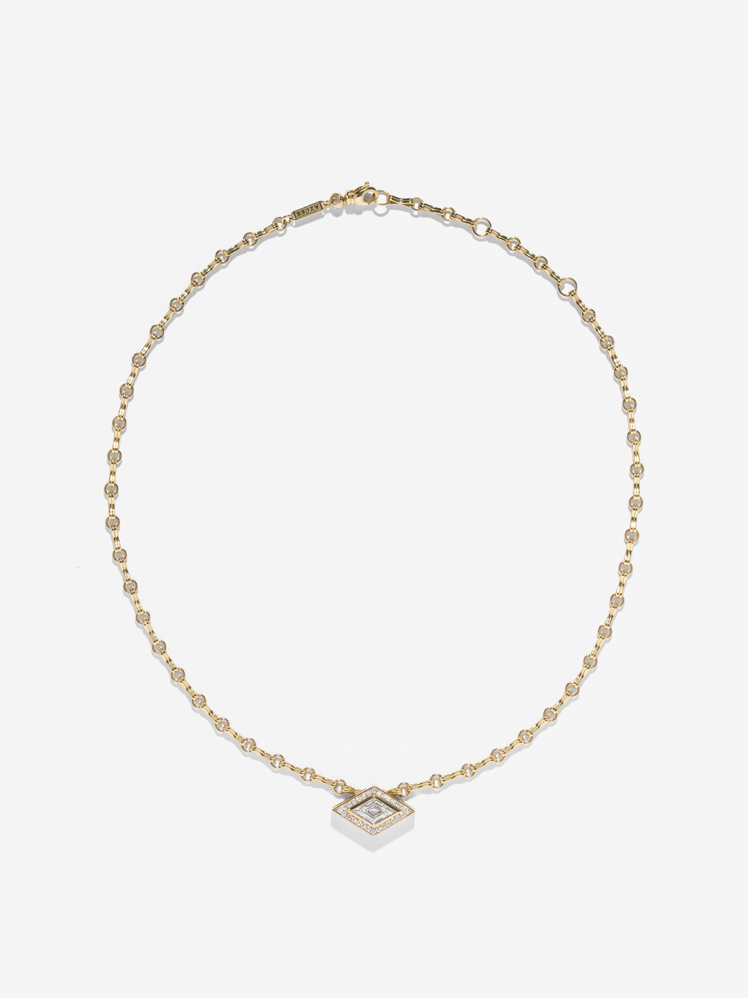 Silhouette Lozenge Diamond Charm Necklace
