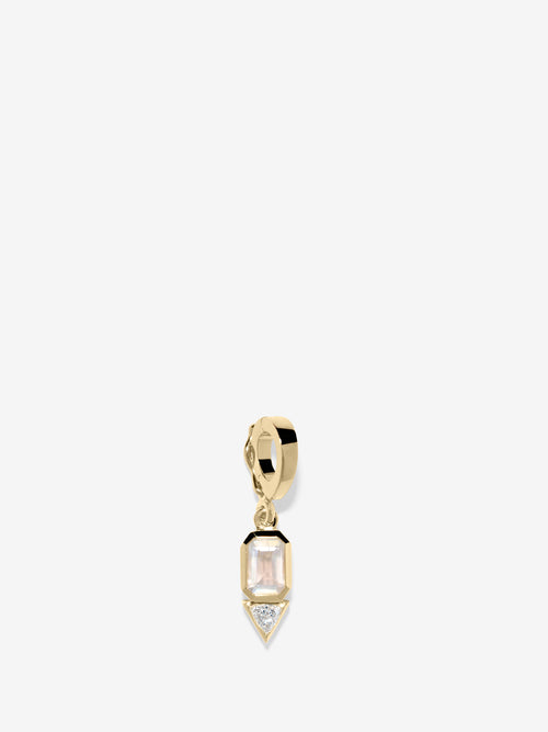 Moonstone and Trillion Small Diamond Charm, June