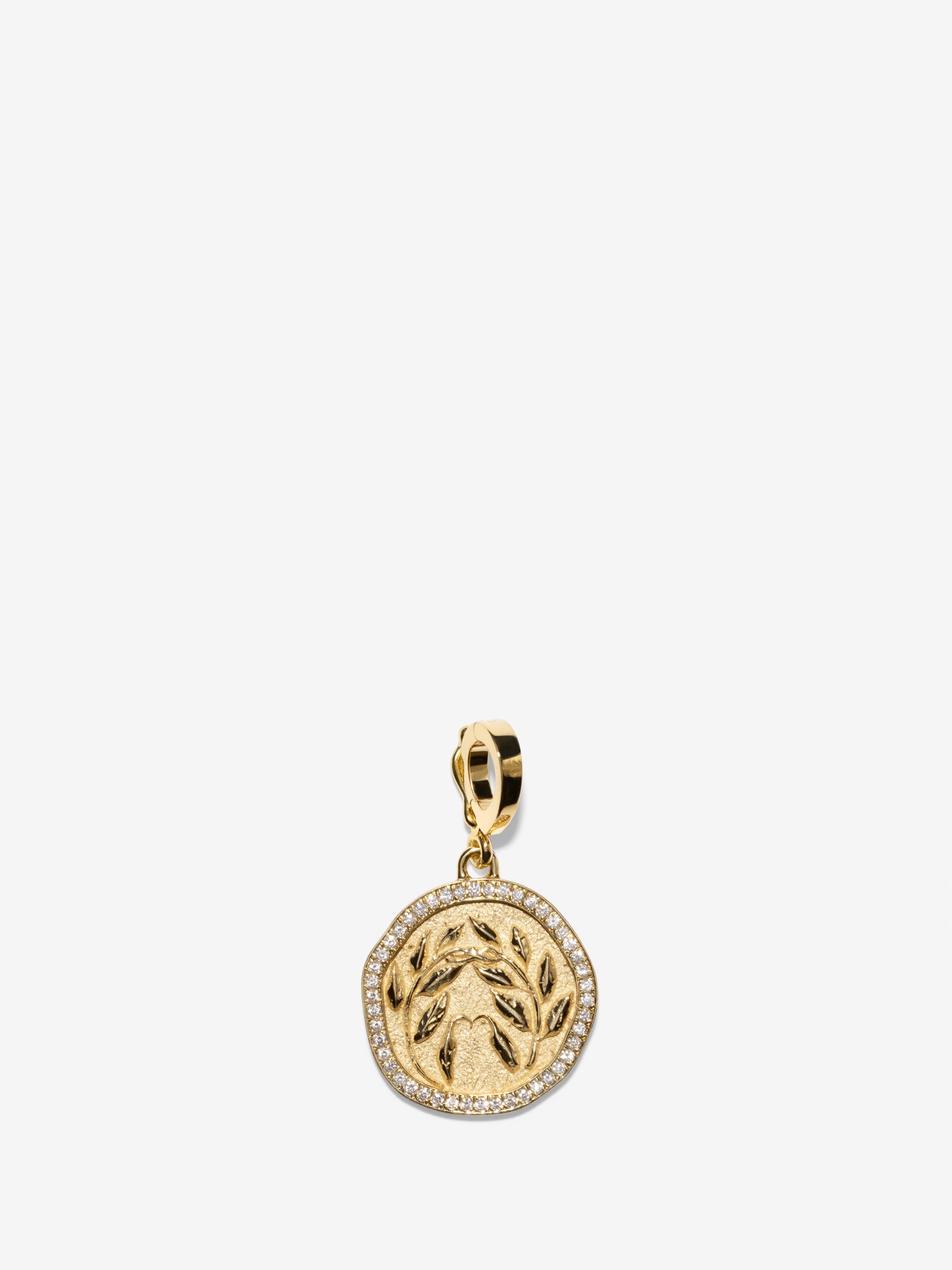 Olive Branch Small Pave Coin – AZLEE Jewelry