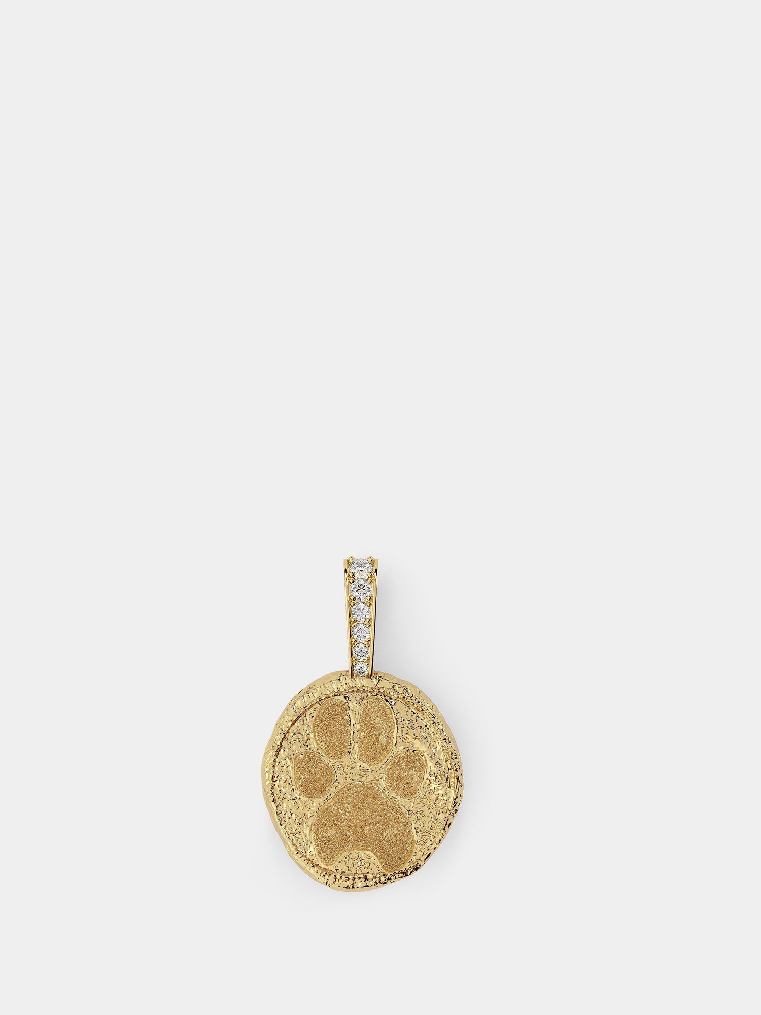 Paw Print Coin in Yellow Gold