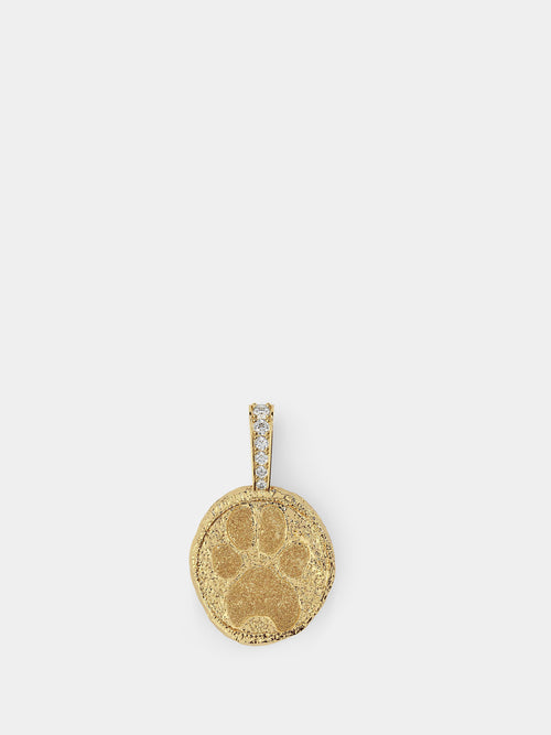 Paw Print Coin in Yellow Gold
