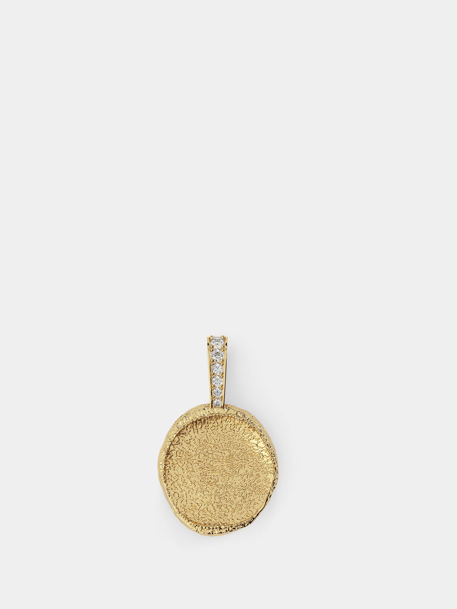 Paw Print Texture Coin in Yellow Gold