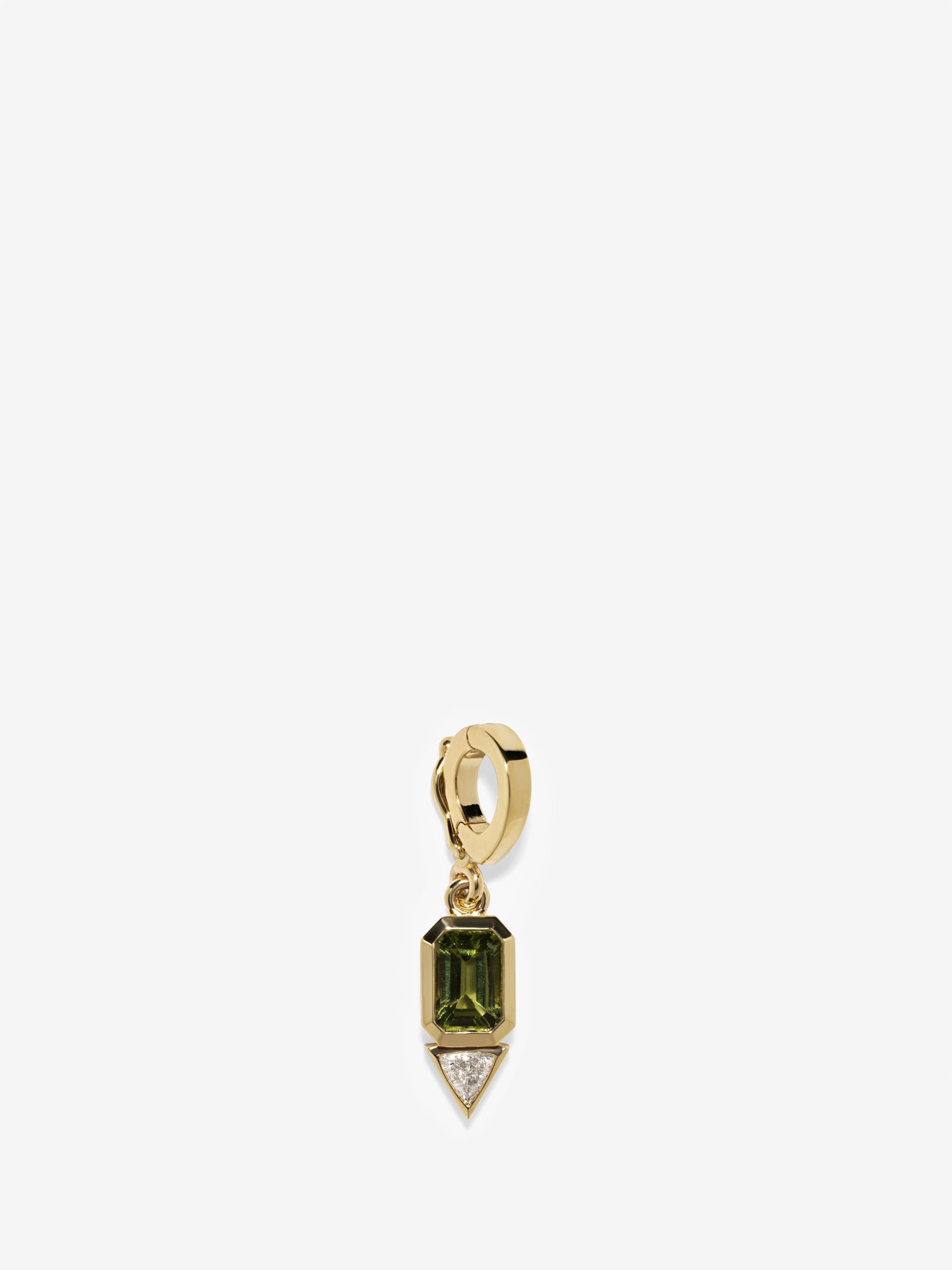 Peridot and Trillion Small Diamond Charm, August