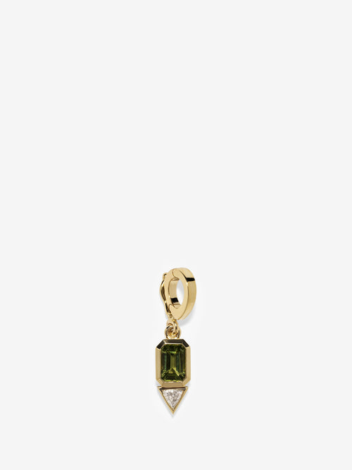 Peridot and Trillion Small Diamond Charm, August